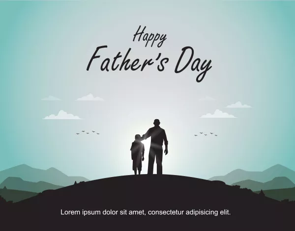 Happy Fathers Day With Sky Background