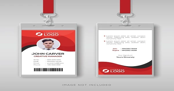 Professional Identity Card Template With Red Details
