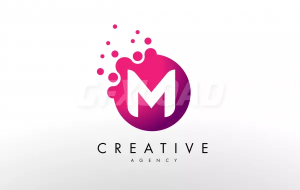 Dots Letter M Logo