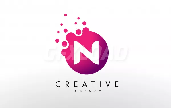 Dots Letter N Logo