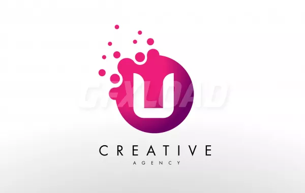 Dots Letter U Logo