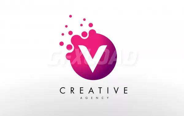 Dots Letter V Logo