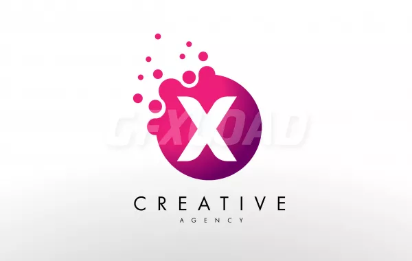 Dots Letter X Logo