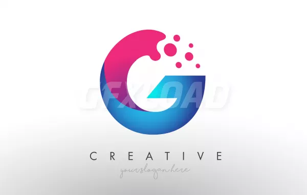 G Letter Design With Creative Dots Bubble Circles