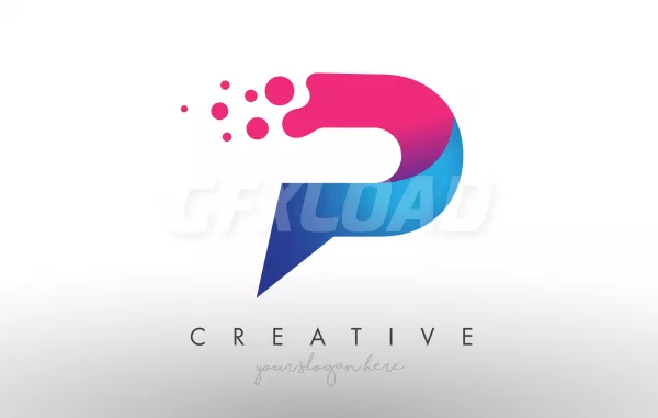 P Letter Design With Creative Dots Bubble Circles