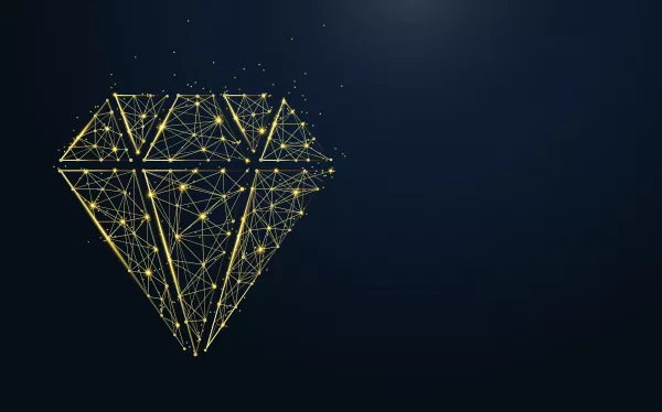 Luxury Diamond Icon From Lines Particle