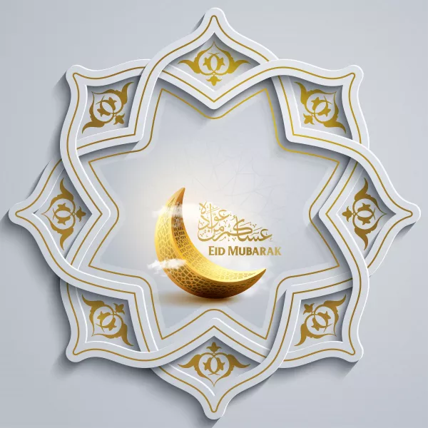 Eid Mubarak Blessed Festival Crescent Illustration