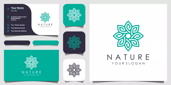 Flower Logo Design With Line Art Style Logos Can Be Used Spa Beauty Salon Decoration Boutique Business Card