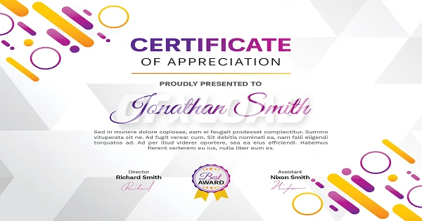 Modern Certificate Template With Colorful Details