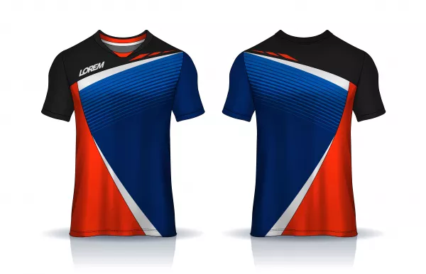 T Shirt Sport Design Template Uniform Front Back View