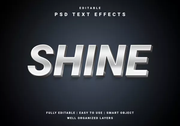 Modern 3D Shine Text Effect